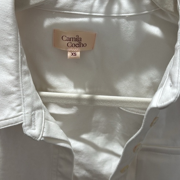 Camila Coelho Luz Cropped Shirt in White size XS - Picture 8 of 9